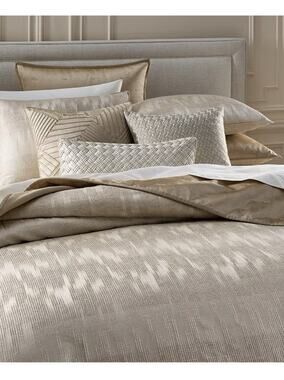 Hotel Collection Gilded Stripe FULL / QUEEN Comforter & Shams Set Gold